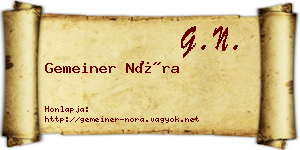 Gemeiner Nóra névjegykártya